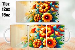 Flowers Mug Wrap Sublimation 11oz, 12oz, 15oz Product Image 1