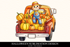 Fall Pumpkin Truck Clipart PNG | Thanksgiving Png Product Image 1