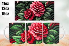 Rose Flowers Mug Wrap Sublimation 11oz, 12oz, 15oz Product Image 1