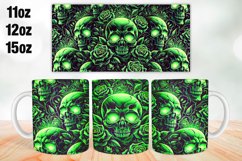 Halloween Skull Mug Wrap Sublimation 11oz, 12oz, 15oz Product Image 1