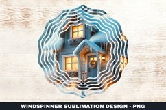 Christmas House Wind Spinner Sublimation Design Product Image 1