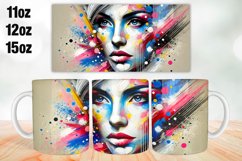Girl face Painting Mug Wrap Sublimation 11oz, 12oz, 15oz Product Image 1