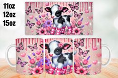 Cow Valentine Day Mug Wrap Sublimation 11oz, 12oz, 15oz Product Image 1