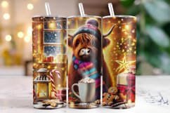 Christmas Highland Cow Tumbler Wrap | Christmas Product Image 1