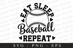 Eat Sleep Baseball Repeat SVG | Sports Svg | Game day svg Product Image 1
