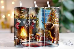 Christmas Highland Cow Tumbler Wrap | Christmas Product Image 1