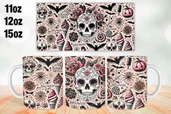 Halloween Skull Mug Wrap Sublimation 11oz, 12oz, 15oz Product Image 1