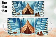 Winter Camp Mug Wrap Sublimation 11oz, 12oz, 15oz Product Image 1
