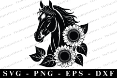 Horse and sunflower SVG | SVG Cut files | Cricut Product Image 1