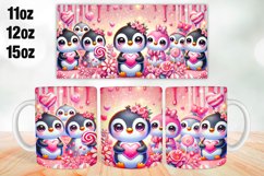 Penguin Valentine Day Mug Wrap Sublimation 11oz, 12oz, 15oz Product Image 1
