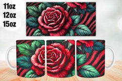 Rose Flowers Mug Wrap Sublimation 11oz, 12oz, 15oz Product Image 1
