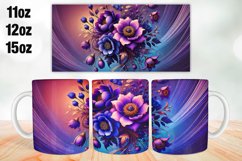 Flowers Mug Wrap Sublimation 11oz, 12oz, 15oz Product Image 1