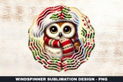 Christmas Owl Wind Spinner Sublimation Design Product Image 1