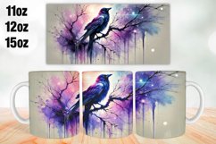 Crow Mug Wrap Sublimation 11oz, 12oz, 15oz Product Image 1