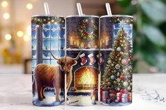 Christmas Highland Cow Tumbler Wrap | Christmas Product Image 1