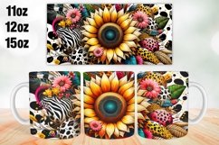 Sunflower Mug Wrap Sublimation 11oz, 12oz, 15oz Product Image 1