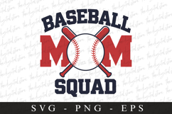 Baseball Mom Squad SVG | Sports Svg | Game day svg Product Image 1