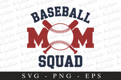 Baseball Mom Squad SVG | Sports Svg | Game day svg Product Image 1