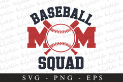 Baseball Mom Squad SVG | Sports Svg | Game day svg Product Image 1