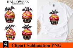 4 Halloween Bat Cupcake Clipart PNG | Spooky Png Product Image 1