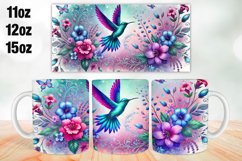 Bird with Flowers Mug Wrap Sublimation 11oz, 12oz, 15oz Product Image 1