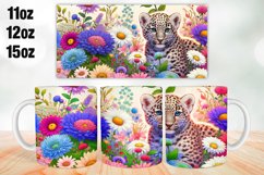 Cheetah Florals Mug Wrap Sublimation 11oz, 12oz, 15oz Product Image 1