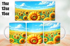 Sunflowers Mug Wrap Sublimation 11oz, 12oz, 15oz Product Image 1