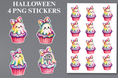 Halloween cupcake Bow Stickers Png | Printable Product Image 1