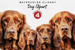 Irish Setter Dog Clipart | Watercolor Clipart | Dog love Product Image 1