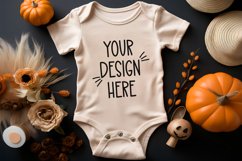 Halloween Baby Bodysuit Mockup | Mockup| PSD smart object Product Image 1