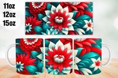Flowers Mug Wrap Sublimation 11oz, 12oz, 15oz Product Image 1