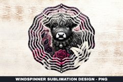 Highland Cow Wind Spinner Sublimation Design Product Image 1