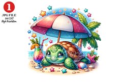 Turtle relaxing on the beach JPG sublimation Design Product Image 1