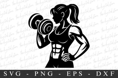 Gym Girl SVG | SVG Cut files | Cricut Product Image 1
