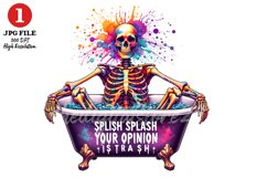 Skeleton in the Bath Tub JPG sublimation Design Product Image 1