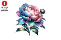 Peony Floral Clipart Sublimation Design Product Image 1