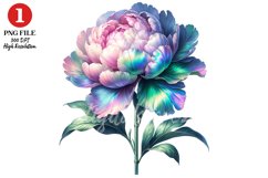 Peony Floral Clipart Sublimation Design Product Image 1