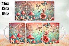 Mushroom Mug Wrap Sublimation 11oz, 12oz, 15oz Product Image 1