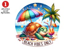 Turtle relaxing on the beach JPG sublimation Design Product Image 1