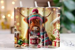 Christmas Highland Cow Tumbler Wrap | Christmas Product Image 1