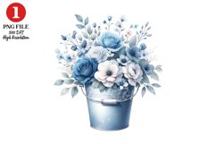 Florals Bucket Clipart Sublimation Product Image 1