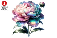 Peony Floral Clipart Sublimation Design Product Image 1