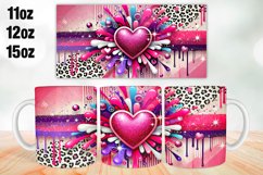 Heart Valentine Day Mug Wrap Sublimation 11oz, 12oz, 15oz Product Image 1