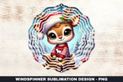 Christmas Deer Wind Spinner Sublimation Design Product Image 1