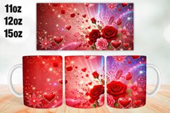 Flowers Valentine Day Mug Wrap Sublimation 11oz, 12oz, 15oz Product Image 1