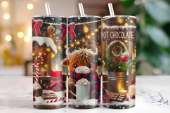 Christmas Highland Cow Tumbler Wrap | Christmas Product Image 1