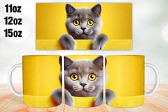 Cat Mug Wrap Sublimation 11oz, 12oz, 15oz Product Image 1