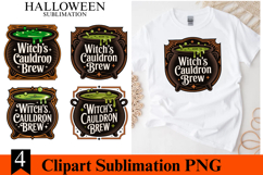 4 Halloween Witch&#039;s cauldron brew Clipart PNG | Spooky Product Image 1