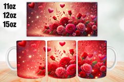 Flowers Valentine Day Mug Wrap Sublimation 11oz, 12oz, 15oz Product Image 1