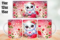 Owl Valentine Day Mug Wrap Sublimation 11oz, 12oz, 15oz Product Image 1